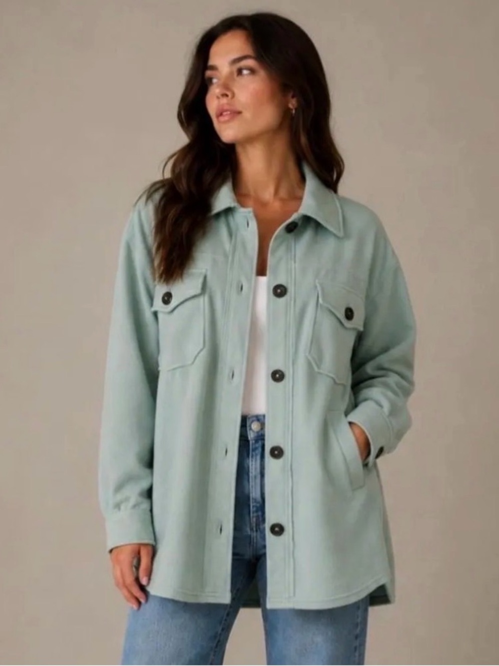 New ZENANA oversize soft shacket jacket only medium small left